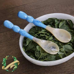 Handmade Eco-Friendly Resin Salad <b>Server</b> & Spoons Dishwasher Safe Elegant Tableware for Home & Restaurant Dinnerware Sets - Product Image 6