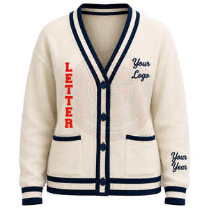 Logotipos griegos personalizados de primera calidad, suéteres tipo cárdigan de punto con cuello en V para mujeres, para hermandades, fraternidades, escuelas, colegios y universidades. - Product Image 2