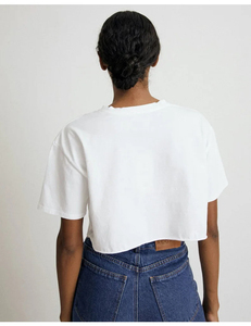 Women's <b>White</b> Crew Neck <b>T</b>-<b>Shirt</b> Loose Fit Short Sleeve 100% Cotton Jersey Minimalist Solid Color All Seasons Breathable - Product Image 2