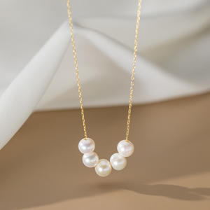 Collar de Perlas de Concha de Plata 925 Nalan, Edición Coreana, Cadena de Clavícula con Caja Geométrica D0007, Estilo Moderno, Perla Sintética Chic - Product Image 5