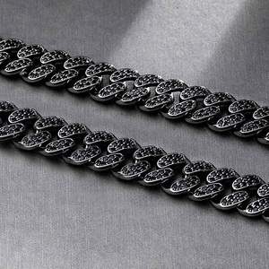 Chaîne cubaine plaquée or avec diamants de laboratoire certifiés IGI, testée au diamant, style hip-hop, bijoux unisexe, collier glacé, certifié IGI - Product Image 6