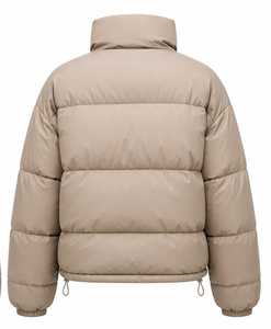 Chaqueta Acolchada Beige para Hombre con Cuello Alto y Cierre de Cremallera - Product Image 6