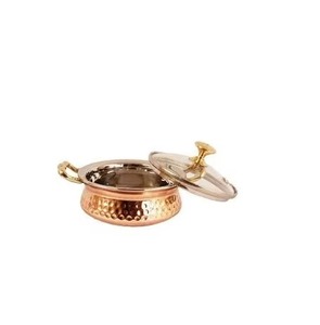 Hot Sale Stainless Steel Casserole with Gold Embossed Lid 24cm Round Modern Luxury Design Durable for Gas and Induction Cooker - Product Image 2