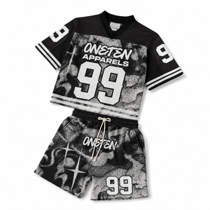 Ensemble Maillot et Short de Sport Personnalisé pour Homme – Col en V, Tenue Athlétique, Vêtements de Performance, Fournisseur OEM, Logo Personnalisé - Product Image 5