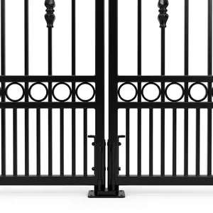 Puerta de Entrada Clásica de Hierro para Garaje, de Doble Hoja, con Acabado Pintado, Puerta de Seguridad Residencial - Product Image 2