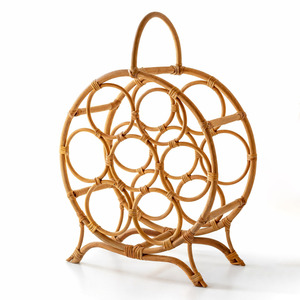 Estante de exhibición de licores de ratán de lujo, soporte para botellas, estantes de almacenamiento, mueble de madera para vinos. - Product Image 6