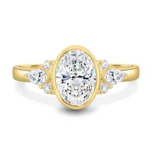 Bague de promesse en diamant ovale VS1 de 2,01 carats cultivé en laboratoire, or jaune 14 carats, pour femme, cadeau d'anniversaire de mariage pour petite amie - Product Image 2
