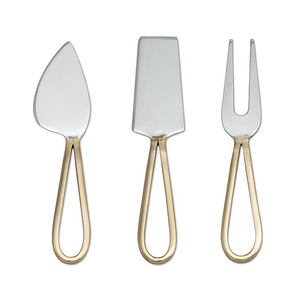 Brass <b>Cheese</b> <b>Set</b> Top Mirror Polished Brass <b>Cheese</b> <b>Sets</b> Customized Size 4 PCS Metal <b>Cheese</b> Butter Knife <b>Set</b> - Product Image 3