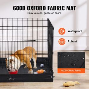 4 Pannelli Pieghevoli in Metallo per Recinto per Cani 24 X 36 Pollici, Box per Animali in Oxford 600D con Porta per Interni ed Esterni - Product Image 4