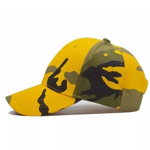 Casquette de baseball unisexe jaune camouflage à 6 panneaux, en sergé ajusté, style décontracté, pour adulte, printemps-été - Product Image 6