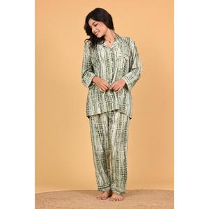 Ensemble de pyjama en crêpe poly pour femmes, imprimé, été, automne, printemps, manches longues, confortable, doux, respirant, vêtements de nuit - Product Image 5