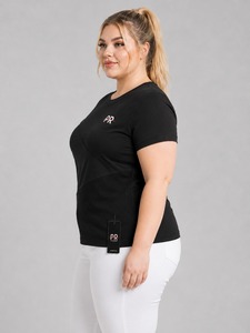 Nouveauté - T-shirt pour femme en coton 100% écologique, manches courtes, coupe classique, couleur unie, vêtements d'été - Product Image 5