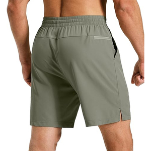 Shorts en coton basiques pour hommes, taille élastique, couleur unie, confortables, décontractés pour l'été, fabricant en gros de marques privées - Product Image 2