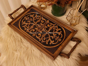 Bandeja de servicio de madera de pino macizo con diseño de granja rústica Tamaño personalizado Vendedor en línea para servir alimentos - Product Image 4