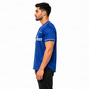 เสื้อเบสบอลชายสไตล์พิทเชอร์ ผ้ากีฬาเนื้อนุ่มยืดหยุ่น น้ำหนักเบา แขนสั้น เสื้อเบสบอลแบบทีม ทรงเข้ารูป - Product Image 3