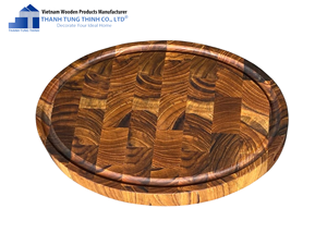 Planche à découper en bois durable, design à grain de bois traversant, épaisseur 2,0 cm, écologique, non toxique, anti-moisissure, compatible lave-vaisselle pour usage en cuisine - Product Image 4