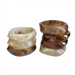 Premium Quality Handmade Premium Resin Bangles Women Elegant Gloss Finish Lightweight Waterproof Fashion Jewelry - Product Image 4