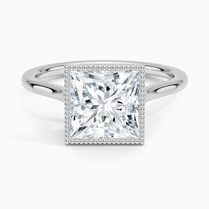 Anillo SOJ 023 con Corte Princesa, Plata 925, Bisel Margot con Halo de Diamantes, 2ct, Color D, VVS1, Moissanita, Certificado GRA, Precio Bajo - Product Image 1