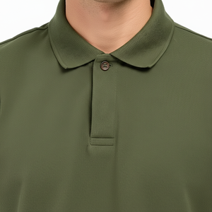 เสื้อโปโลผู้ชายแขนสั้นสไตล์ลำลองเรียบง่าย แบบกำหนดเอง ผลิตจากผ้าโพลีเอสเตอร์/คอตตอน 100% คุณภาพพรีเมียม - Product Image 3