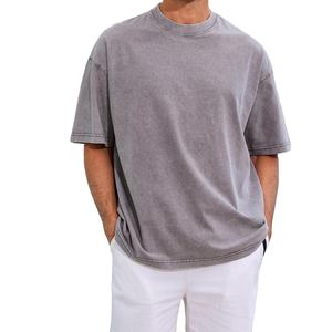 Camiseta de Algodón Puro de Buena Calidad, Estilo Vintage con Hombros Caídos, Lavado Ácido, Oversize, Personalizable con Logotipo Impreso - Product Image 1