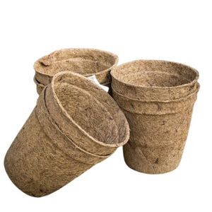 Pot de plante carré écologique en fibre de coco durable et respirant avec trou de drainage, conteneur pour semis d'extérieur - Product Image 1