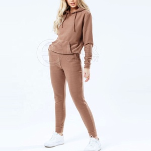 Ensemble de survêtement d'hiver pour femmes, dernier design, 100% coton, 2 pièces, motif uni, prix de gros d'usine - Product Image 1