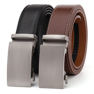 <b>Top</b> Cow Hide Vintage Eco-Friendly Men's Fashion Automatic Ratchet Belt with Copper Buckle - Product Image 2