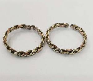 แหวนทองแดงขัดเงา 3 สี แบบคลาสสิกทรงกลมสำหรับผู้ชาย ผู้หญิง แหวนนิ้วเท้า บรรเทาอาการปวดข้ออักเสบ แหวนนิ้วโป้งแบบยูนิเซ็กซ์ งานฝีมือ - Product Image 3