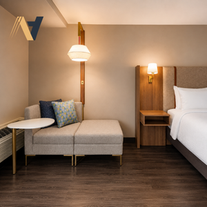 Juego de dormitorios listo para instalar para el hotel Holiday Inn, de fabricante vietnamita, diseñado para entornos hoteleros de alto rendimiento. - Product Image 1
