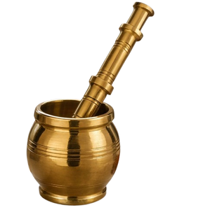 Latest Gold Polished Mortar And Pestle Custom made Mortar Pestle For Home Kitchen Made in India - Product Image 2
