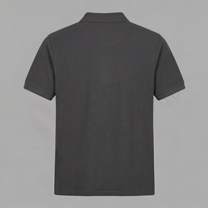Polo de Manga Corta para Hombre, Color Gris Oscuro, Algodón Piqué, Casual, Transpirable, Corte Regular, Diseño Sólido, Logotipo Frontal - Product Image 2