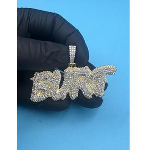 Elegante Colgante de Moissanita Plateado en Plata 925, Joyería Hip Hop de Lujo, Regalo de Moda Brillante para Hombres y Mujeres - Product Image 1