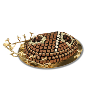 Plateau à chocolat de luxe, élégant plateau de service en métal plaqué or, présentoir à desserts pour Ramadan et Eid, tous événements, fournisseur en gros - Product Image 1