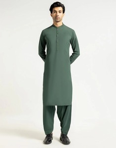 Elegante Shalwar Kameez Tradicional Indio de Algodón de Alta Calidad para Hombre |   Ropa para Fiestas y Eventos de Boda Sin Arrugas - Product Image 1