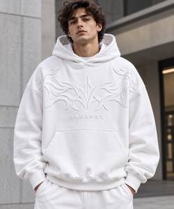 Sudadera con Capucha Blanca Extra Grande para Hombre, Sudadera con Diseño de Logotipo en la Parte Delantera, Ropa al por Mayor - Product Image 2