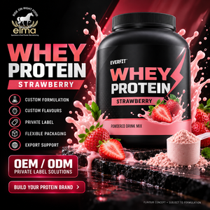 Concentrado de Proteína de Suero de Leche Elma Food 1KG Sin Azúcar Añadido 50 Porciones Fórmula de Crecimiento Muscular con BCAA Proteína en Polvo Sin GMO - Product Image 1