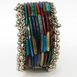 Bracelet manchette artisanal en argent plaqué et métal de haute qualité 2026, bijoux de mode fabriqués en Inde par Tyntra International - Product Image 1