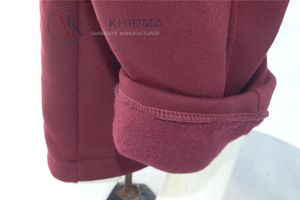 Maroon <b>Fleece</b> Full Length Eco-Friendly Breathable Jogger <b>Trousers</b> Elastic Waist Polyester/Cotton Summer OEM Bulk Private Label - Product Image 5