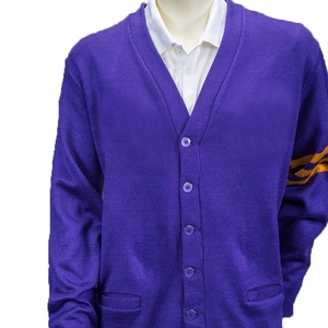 Cardigans décontractés à col en V, manches longues, unis, brodés du logo, taille personnalisée, tricotés, boutonnés, écologiques, pour fraternités - Product Image 4