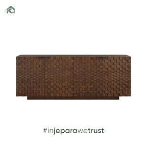 ตู้ไซด์บอร์ดวินเทจ ไม้เนื้อแข็งโบราณ ตู้เก็บของห้องรับประทานอาหารดีไซน์ไม่ซ้ำใคร ตู้บุฟเฟ่ต์ทันสมัย ตู้เก็บของห้องนั่งเล่น - Etsu - Product Image 1