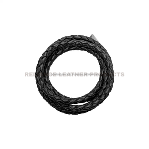 5mm Round Black Shine <b>Braided</b> Leather <b>Cord</b> for Jewelry Strong 925 Silver Plated Bolo <b>Cord</b> for Bracelet and Necklace Roll - Product Image 4