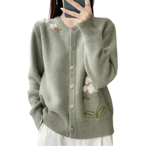 Suéter cárdigan de punto con cuello chal para mujer, venta al por mayor, personalizado, para moda casual. - Product Image 1