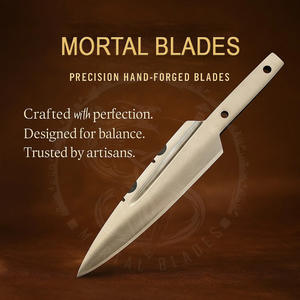 Hojas de acero inoxidable para cuchillos Sgian Dubh, para fabricación de cuchillos, con funda de cuero. - Product Image 3