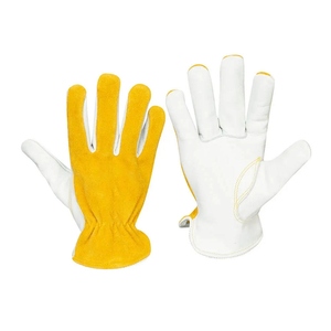 Heavy Duty Cowhide Grain Split Leather <b>Driver</b> <b>Gloves</b> Industrial Safety Hand Protection Durable Work <b>Gloves</b> for Household Use - Product Image 1