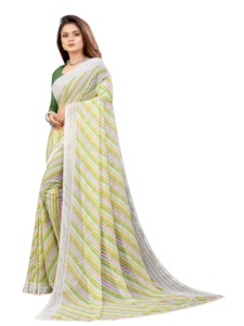 Sari de seda Georgette con estampado Bandhani para mujer, traje de fiesta listo para usar con blusa descosida, producto a granel - Product Image 3