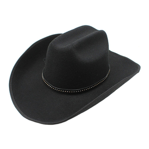 Chapeau de cowboy à large bord personnalisé, unisexe, anti-UV, chapeau Fedora en polyester, chapeau Fedora tendance - Product Image 4