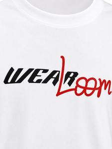 Wearloom Men's White Short Sleeve Casual T-<b>Shirt</b> Front Logo Print Cotton Poplin Summer Breathable Style - Product Image 5
