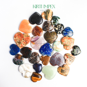 Các loại hình trái tim tự nhiên lỏng đá quý cabochons Nhiều màu khối thỏa thuận cho crafting và chữa bệnh - Product Image 2