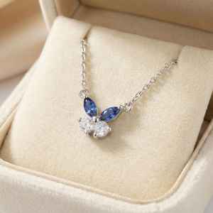 จี้ผีเสื้อไพลินสีน้ำเงินแท้ เงินแท้ 925 ชุบทอง 14K จี้หินธรรมชาติ ของขวัญ - Product Image 2