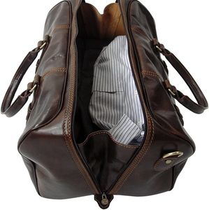 New Arrival Luxury Vintage Leather Duffle Bag Letter Adjustable <b>Strap</b> Zipper Closure 20-35L Large Capacity for Travel Daily Use - Product Image 6